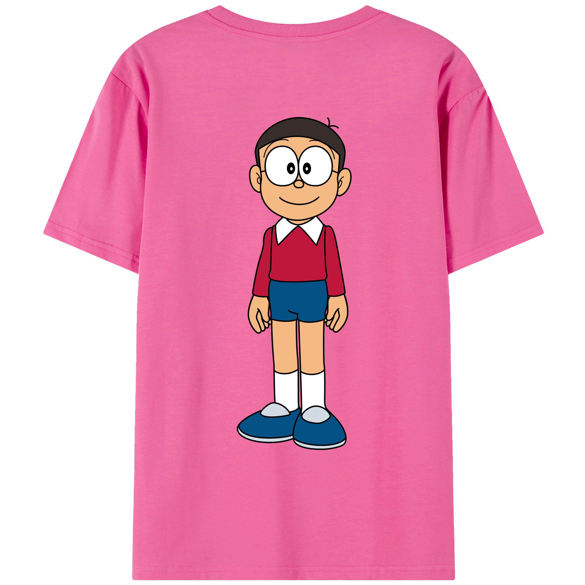 （画像用） ドラえもん 野比 のび太 Doraemon Nobita Nobi レディース半袖Tシャツ(バックプリント)